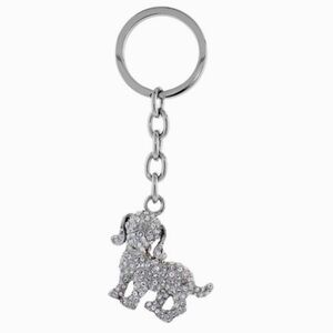 NEW Crystal Dog Key Chain 3D Charm Bag Accessory Silver